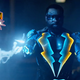 Black Lightning zapping some enemies.